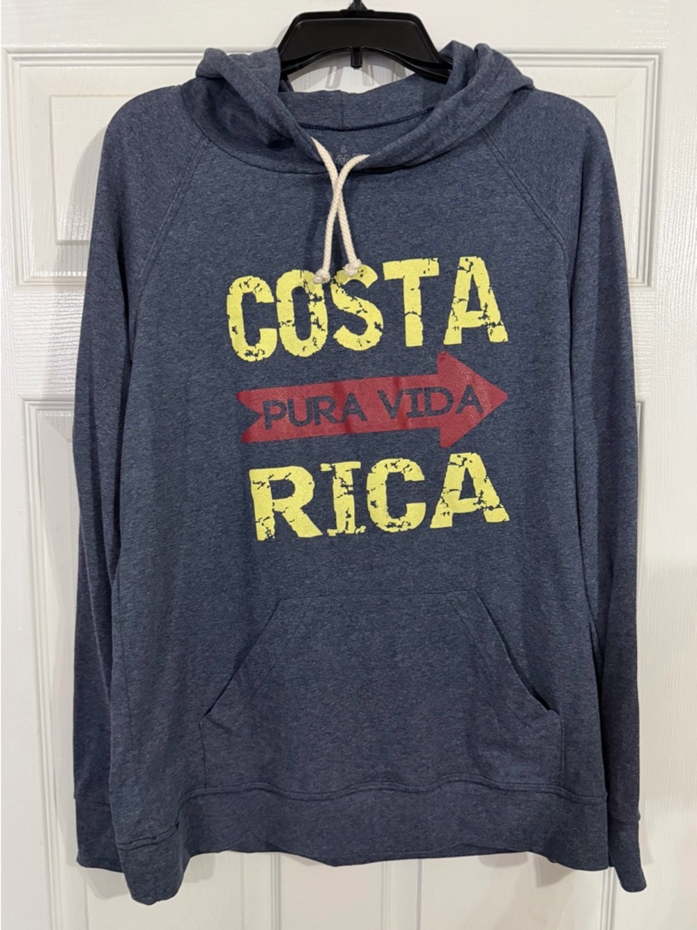 Pura Vida Costa Rica Blue Hoodie 
Size: LARGE